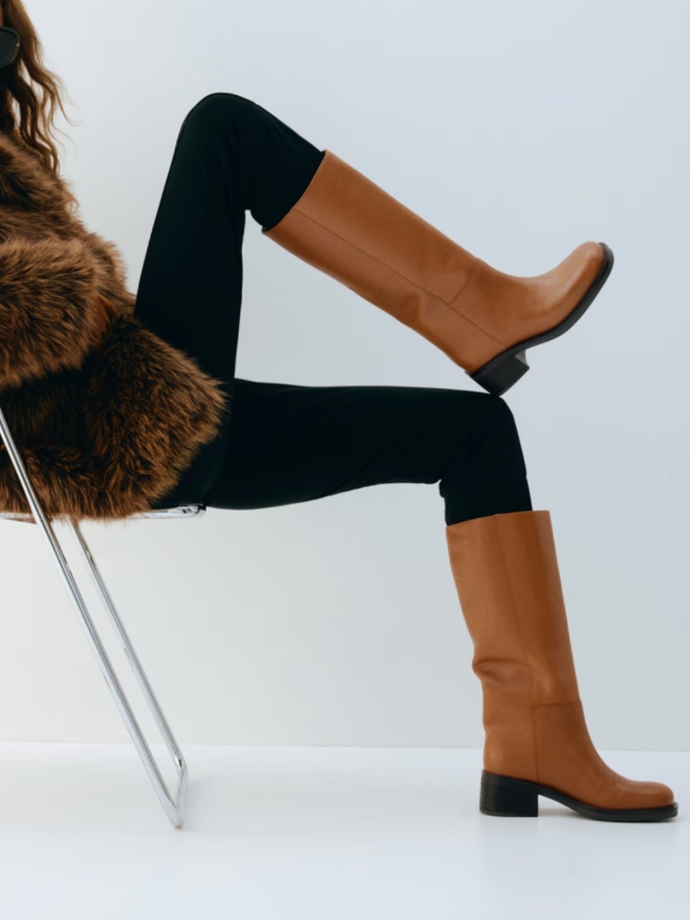 HM LEATHER BOOTS - Dark beige